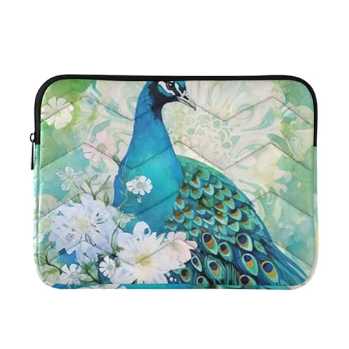 Funda para portátil 13-14 pulgadas impermeable con diseño pavo real