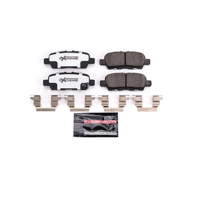 Power Stop Z23-1288 Rear Ceramic Brake Pads - Carbon Fiber Infused Pads For Nissan/Infiniti Models, Includes Hardware