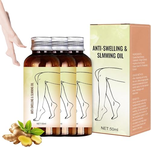 Aceites de masaje de jengibre, aceites reafirmantes para masaje corporal, aceite antihinchazón y adelgazante, reduce la hinchazón de piernas de forma natural para mujeres y hombres