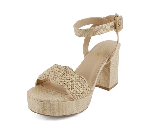 Soda “Snooze” ~ Women Round Toe Platform High Heeled Raffia Sandals2
