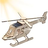 Kit de construcción de avión de madera solar DIY, helicóptero 3D con energía solar, rompecabezas de madera, juguete educativo científico STEM para niños de 8 a 15 y adultos, proyecto de modelismo
