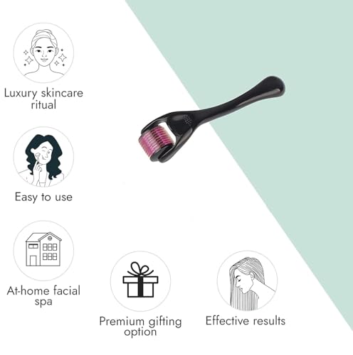 Image of Episkey Professional Derma Roller 0.5 mm with 540 Titanium Micro-Needles for Hair Growth, Beard Activation, Skin Rejuvenation (0.5 mm, Derma Roller) with Scalp Massager Brush for Hair & Shampoo | Relaxing Head Massager with Soft Silicone Bristles