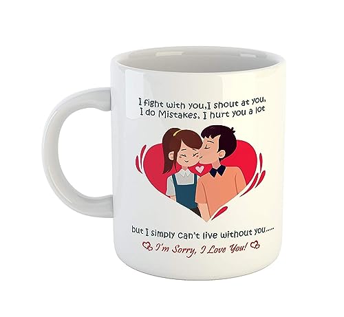 I am Sorry I Love You Printed Coffee Mug 350 ml - Valentine Gifts...