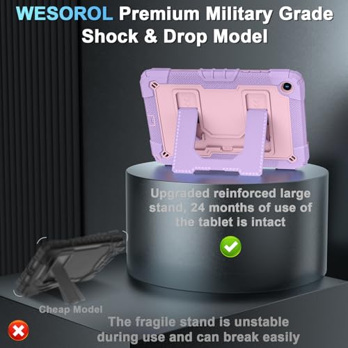 Image of for Samsung Galaxy Tab A11+ /A9+ Case 11 Inch Galaxy Tab A11 Plus Cases,Heavy Duty Shockproof Protective Cover Samsung A9 Plus Tablet Cases,Purple Rose