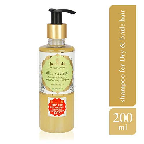 Image of Just Herbs Ayurvedic Silky Strength Anti Dandruff & Hairfall Shampoo For Men & Women - Suitable For Dry Hair Scalp, Sulphate & Paraben Free 200 ml