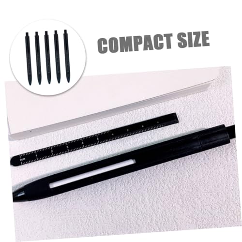 Bolígrafos de gel Ruler 5 piezas tinta negra retráctil miniatura 3