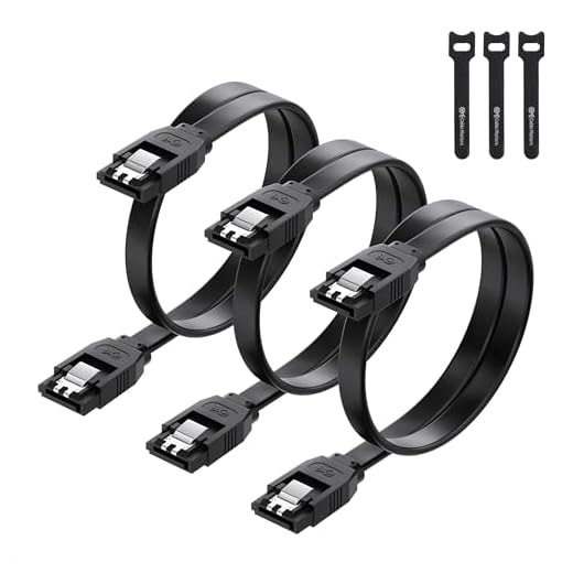 Cable Matters 3-Pack Straight SATA Cable - 18 Inch, SATA III 6Gbps Data Cable for SSD, HDD, CD/DVD Drives, Hard Drive, Optical Drive, Gaming PC, Desktop, Motherboard, Black