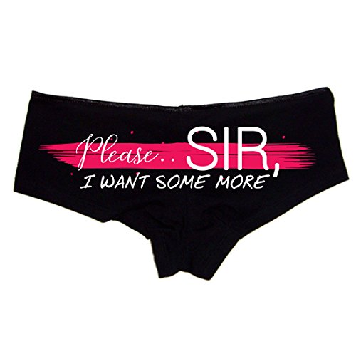 Please.. Sir, I Want Some More Booty Shorts Boyshort Cotton Bikini Bottom Sexy Panties Black