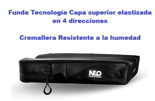 Cojín Antiescaras para Silla de Ruedas, Postural Mayores, Nuevo Modelo, Viscoelástico, Espuma viscolelastica, Incluye Dos Fundas Impermeables, Negro, Ignifugo (42x42)