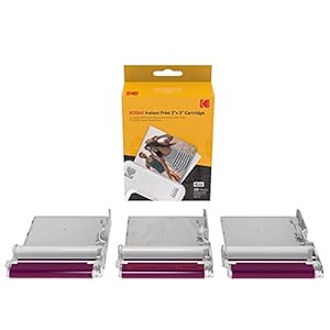 Kodak ICRG 360 Fotocartridges voor Mini 3 Retro en Mini Shot 3 Retro, All-in-One navulling voor 60 foto’s formaat 76x76mm (3×3 inch), fotopapier voor camera’s en instantprinters