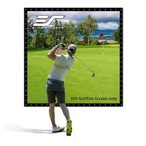 Elite Screens 9.8ft x 9.8ft Golf Impact Screen with Grommets, DIY Multi-Sport Projection Screen for...
