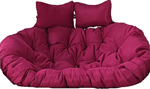 Cojín para hamaca de doble plaza, con reposacabezas, funda impermeable, lavable, desmontable, ideal para colgar en la cesta o sillón, 2 personas, color morado