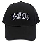 Teeburon Netball Athletic Applique Baseball Cap Black