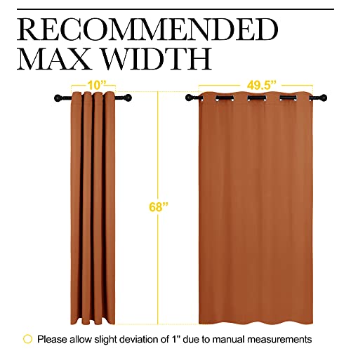 Image of NICETOWN Blackout Curtain Panels for Girls Room, Nursery Essential Thermal Insulated Solid Grommet Top Blackout Drapes (Burnt Orange, 1 Pair, 55 x 68 inches)