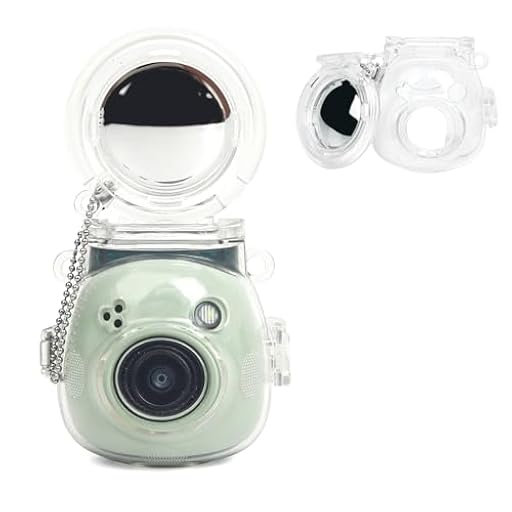 HIYQIN Funda para Instax Pal, adorable funda transparente compatible con Fujifilm Instax PAL, funda rígida para cámara con un mini espejo para selfie, transparente | Ya disponible en tu tienda friki favorita! En mundofriki.es!