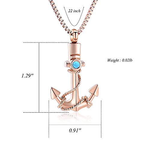 XSMZB Anchor Pendant Cremation Jewelry for Ashes Memorial Urn Necklace Navy Sailor Ashes Holder Stainless Steel Keepsake2
