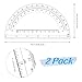 Zonon 2 Pcs 6 Inch Plastic Protractor Math Protractors 180 Degrees Angle Measurement, Translucent for Geometry Classroom Kid Student School Office Supplies(Clear)