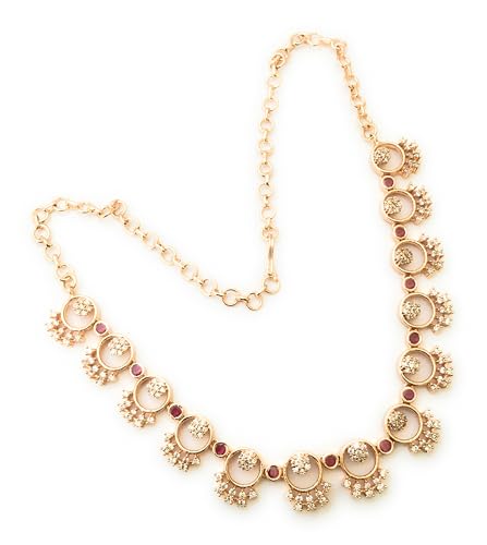 Image of Sasitrends Micro Gold Plated Peacock AD Stone Studded Jewellery Set