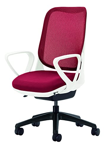 ライオン事務器 オフィスチェア サークルアーム ライド チェリーレッド 79827