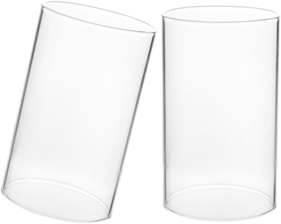 HOMSFOU Glass Candle Covers Open Ended Glass Hurricane Candle Holder