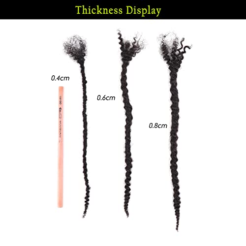 Orientfashion Textured Locs Extensions Human Hair,8-16Inch 0.4Cm 0.6Cm And 0.8Cm Human Hair Curly Ends Handmade Permanent Locs Extensions For Women/Men With Free Gifts (10 Inch 100Strands, 0.4Cm Natural Black) #TOP4