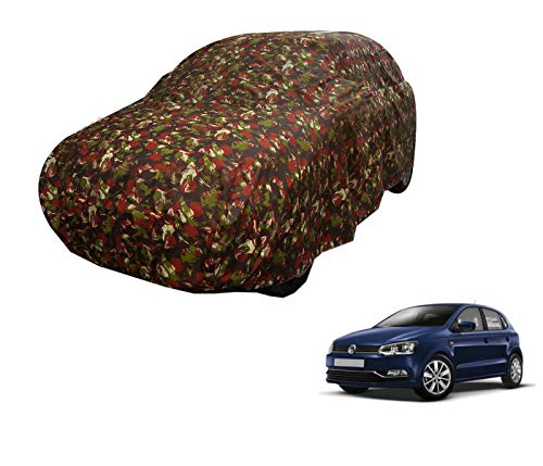 Image of Auto Hub Car Cover Compatible with Polo with Weather Proof, Triple Stitched, Polo Car Cover Jungle Look