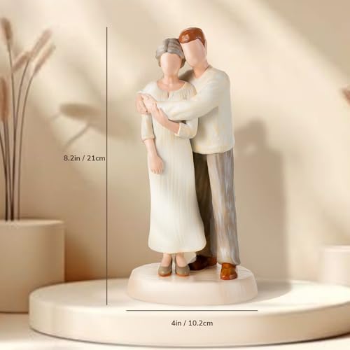 Figurilla Madre e Hijo Adulto Abrazándose en Resina miniatura 5