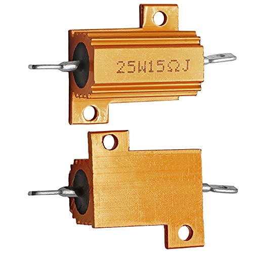 2 Pack Aluminum 25W Wirewound Load Resistors Adapters