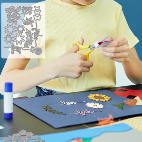 MAYJOYDIY Sunflowers Text Metal Cutting Dies Butterfly Daisy Flower Die Cuts Love Flower Leaves Carbon Steel Embossing Stencils for Card Making Scrapbooking Decorative Paper Crafts Photo Album - Image 4