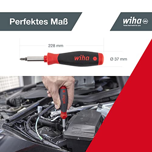 Wiha Pocketmax - Set Di Cacciaviti Magnetici, 8 Pezzi, Con Punte Riponibili (45292), Set Di Cacciaviti Magnetici Da 1/4", Con Rivista Bit, Intaglio/Phillips/Pozidriv/Torx - 4