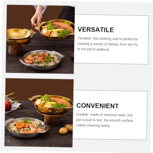Olla de Acero Inoxidable para Cocina con Doble Asa Wok Versátil miniatura 3