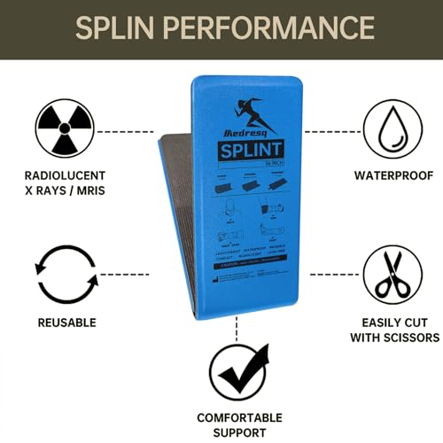 Image of 2pc First Aid Splint Kit - Lightweight & Reusable Arm and Leg Fracture Support for Trauma Emergencies, Essential First Aid Equipment for Home, Car & Outdoor Use (Blue)