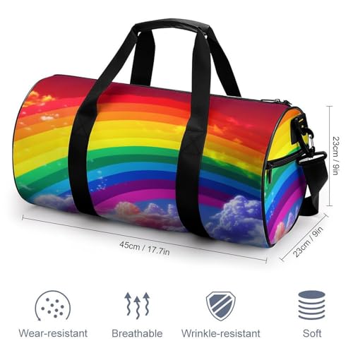 Duffel Bag Rainbow Printed Foldable Gym Bag for Men Women Duffle Bag Lightweight with Inner Pocket for Travel Sports2