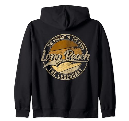 Long Beach NY | New York Vintage Distressed Sudadera con Capucha