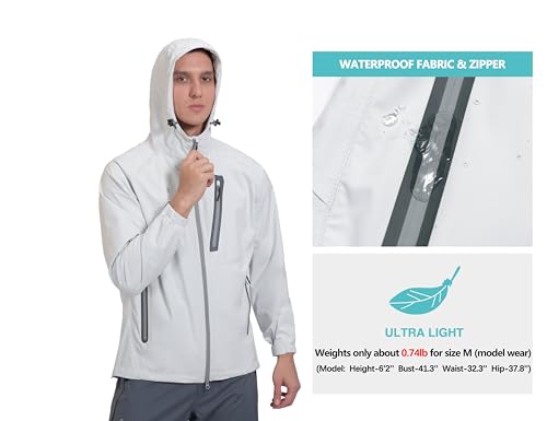Little Donkey Andy Men's High-performance Waterproof Rain Jacket Ultra Lightweight Rain Shell for Hiking,Golf,Travel4