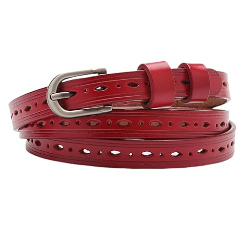 Ceinture en cuir de vachette femme tendance mode fine et polyvalente