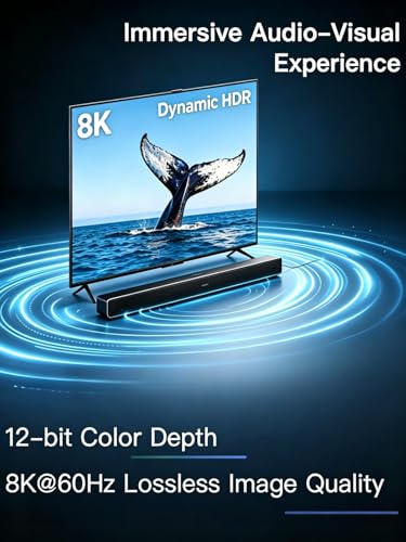 Image of Avaoaa 16K HDMI Cable 2.2 96Gbps 5FT, Ultra High Speed Cable Support 8K /4K 240Hz 144Hz 120Hz 60Hz eARC HDR10+ HDCP2.3 HDMI Cord Compatible with PS5 /Xbox /Switch 2 /Roku TV /Mac Monitor Laptop Blu-ray