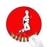 Rote Bikini Beauty Woman Rundgummi Maus Pad Weihnachtsdekoration