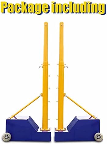 Portable Badminton Tennis Net Stand, Badminton/Volleyball Poles, 3 in 1 Volleyball/Tennis/Badminton Net Bracket, Steel Volleyball Net Posts,Blue-3.5