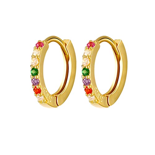Boucles d'oreilles en Argent 925 anti-allergie avec cerceau en zircone pour fille