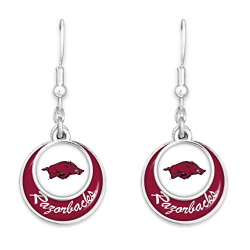 Arkansas Razorbacks Stacked Disk Earrings Jewelry Gift Licensed UA