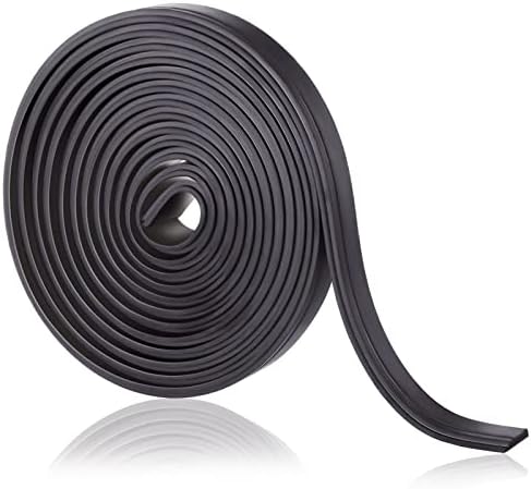 75 Inches Flexible Magnetic Strip Insert Shower Door Magnetic Strip Replacement Magnet Shower Door Replacement Parts Long Shower Door Strip for Framed Semi Framed Swinging Glass Shower Doors, Black