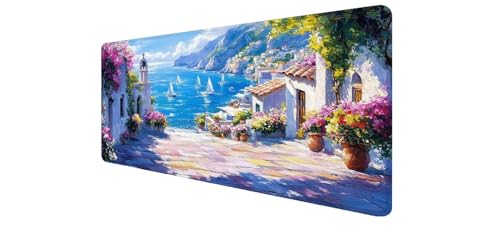 Alfombrilla escritorio grande de flores para organizar tu PC de oficina con comodidad y diseño