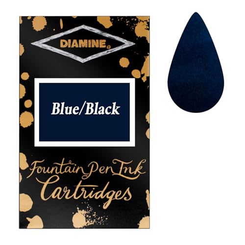 Diamine Blue/Black fountain pen ink cartridges 18 PACK