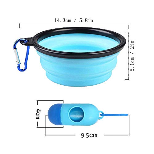 AGECASH A Collapsible Dog Bowls, Portable Travel Dog Bowls, Expandable for Cat Dog Water Bowls Food Feeding, 2 Pack… - Image 2