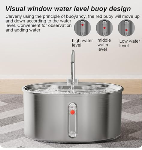 Fuente para agua para gatos 3.2L en acero inoxidable miniatura 5
