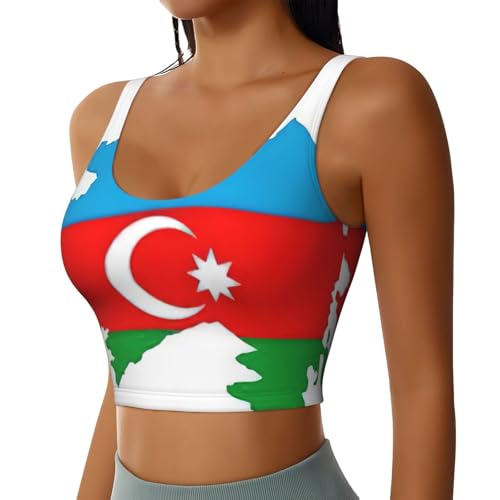 Débardeur sport femme Azerbaïdjan haut court athlétique imprimé extensible