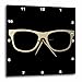 3D Rose Gold Etched Effect Eye Glasses Illustration Wall Clock, 15