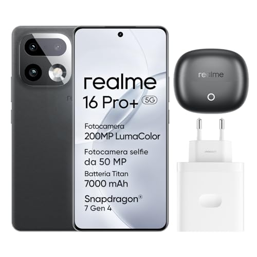realme 16 Pro+ 5G Smartphone, 8GB+256GB, Display Curvo AMOLED 144Hz
