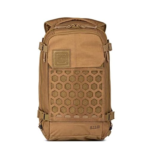 5.11 Tactical AMP12 Essential Backpack, Includes Hexgrid 9x9 Gear Set, 25 Liters, 1050D Nylon, Style 56392, Kangaroo